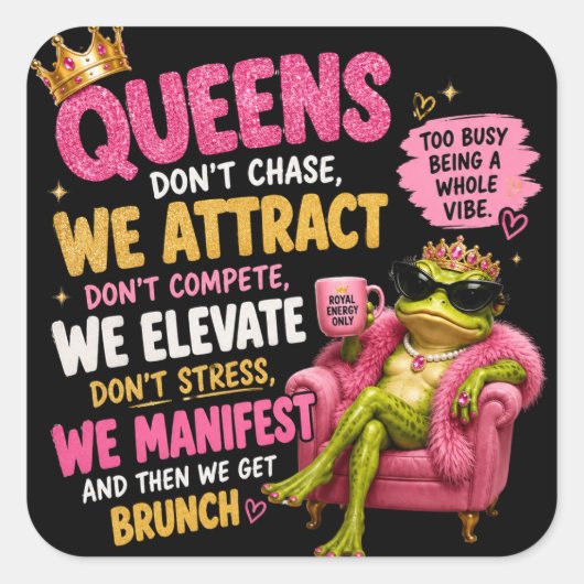 Koningin Froggy Sticker (Voorkant)