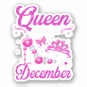 koningin geboren in december Happy Birthday voor m Sticker