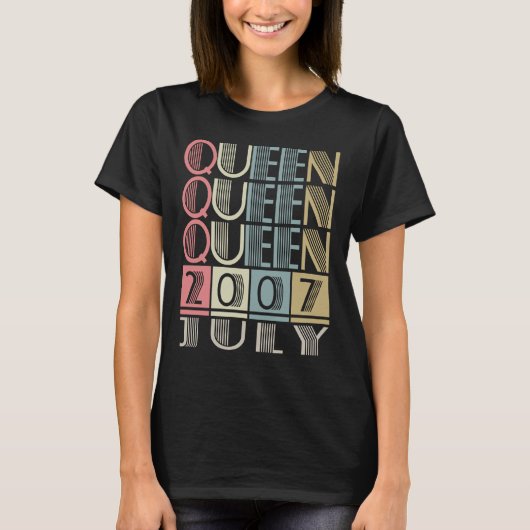 Koningin geboren in juli 2007 t-shirt (Voorkant)
