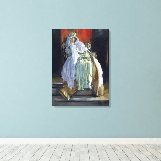 Koningin Gertrude (door Edwin Austin Abbey) Canvas Afdruk (Insitu (Houten vloer))