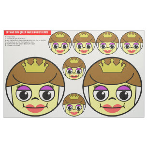 Koningin Gezicht Emoji Knip En Naai Kussens Stof