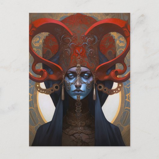 Koningin Godin Fantasie Kunst Briefkaart (Voorkant)