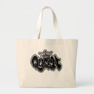 Koningin Graffiti Ontwerp Grote Tote Bag