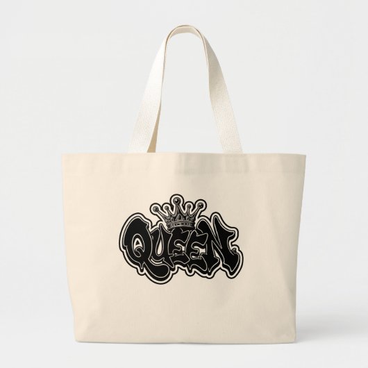 Koningin Graffiti Ontwerp Grote Tote Bag (Voorkant)