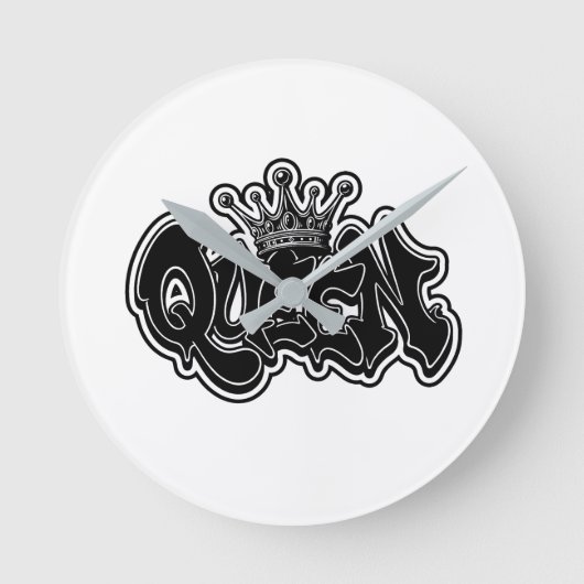 Koningin Graffiti Ontwerp Ronde Klok (Voorkant)