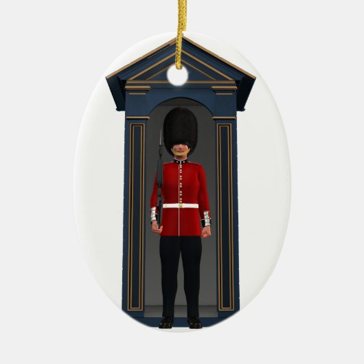 Koningin Guardsman in Shack Keramisch Ornament (Voorkant)