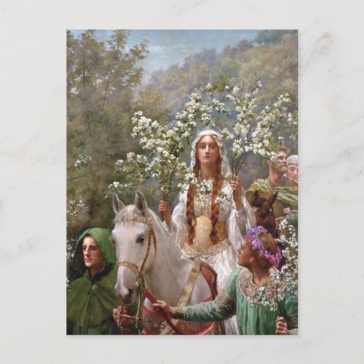 Koningin Guinevere's Maying, 1900 door John Collie Briefkaart (Voorkant)