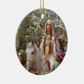 Koningin Guinevere's Maying, 1900 door John Collie Keramisch Ornament (Rechts)