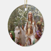 Koningin Guinevere's Maying, 1900 door John Collie Keramisch Ornament (Links)