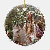 Koningin Guinevere's Maying, 1900 door John Collie Keramisch Ornament (Achterkant)