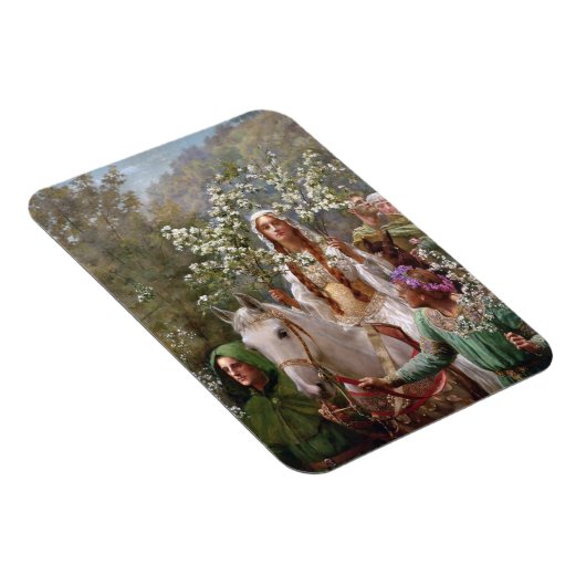 Koningin Guinevere's Maying, 1900 door John Collie Magneet (Rechterzijde)