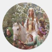 Koningin Guinevere's Maying, 1900 door John Collie Ronde Sticker (Voorkant)