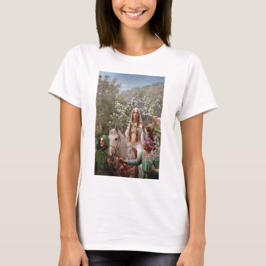 Koningin Guinevere's Maying, 1900 door John Collie T-shirt (Voorkant)