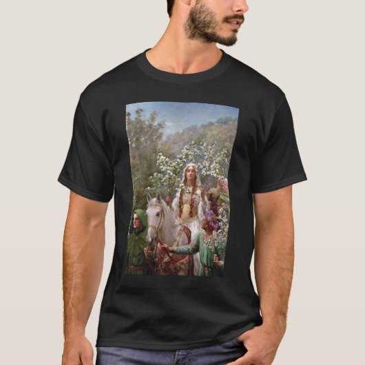 Koningin Guinevere's Maying, 1900 door John Collie T-shirt (Voorkant)