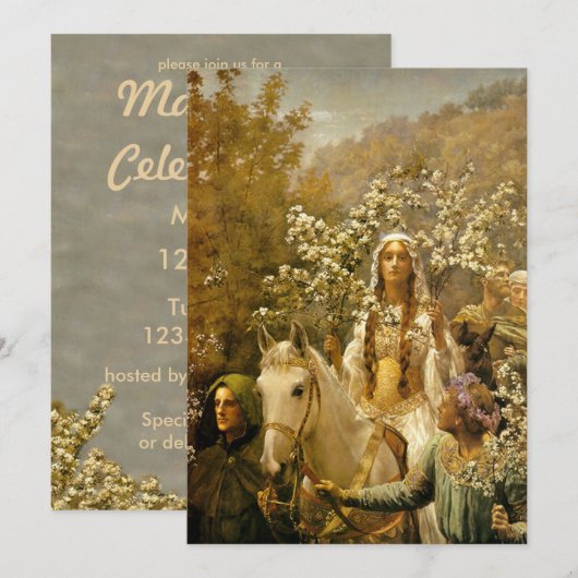 Koningin Guinevere's Maying uitnodiging (Voorkant / Achterkant)