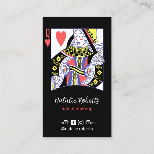 Koningin Hair Stylist Beauty Salon Black Visitekaartje (Voorkant)