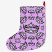 Koningin Hearts Silver Crowns Tiaras roze stocker Grote Kerstsok (Achterkant)