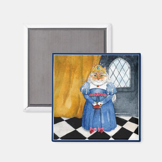 Koningin Heather koninklijke kat magneet (Voorkant / Achterkant)