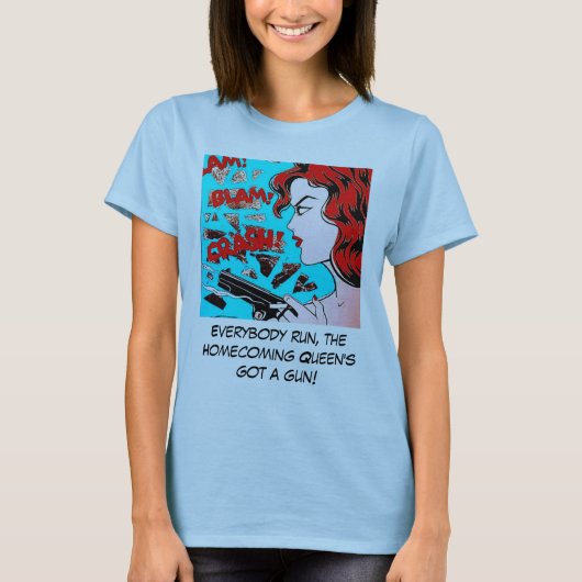 Koningin heeft een pistool t-shirt (Voorkant)