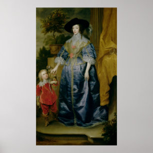 Koningin Henrietta Maria en haar dwerg Poster