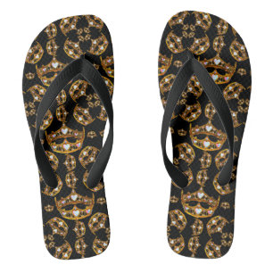 Koningin herbergt gouden teenslippers