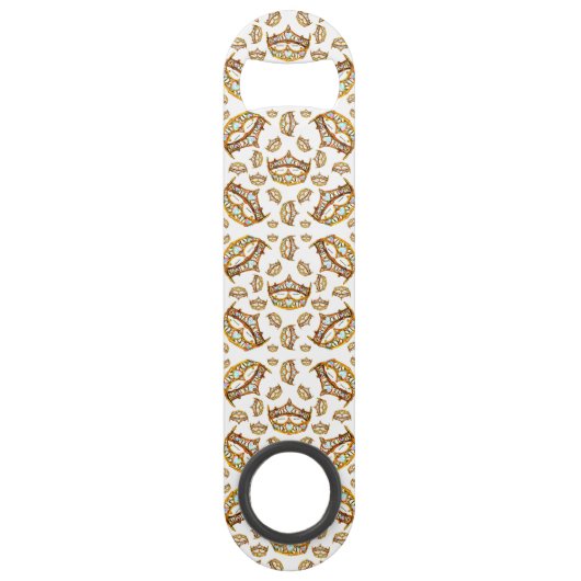 Koningin hert gouden kroontiara witte flesopener speed flessenopener (Voorkant)