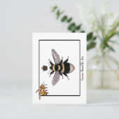 Koningin hommel briefkaart (Staand voorkant)