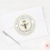 Koningin honingbijen Kroon met aangedane rand Clas Ronde Sticker (Envelop)