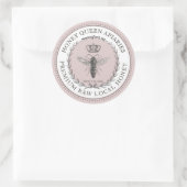 Koningin honingbijen Kroonkruid met aangetast oppe Ronde Sticker (Tas)