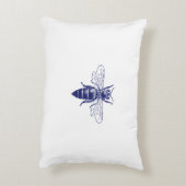 Koningin in Blauw Accent Kussen (Achterkant (Verticaal))