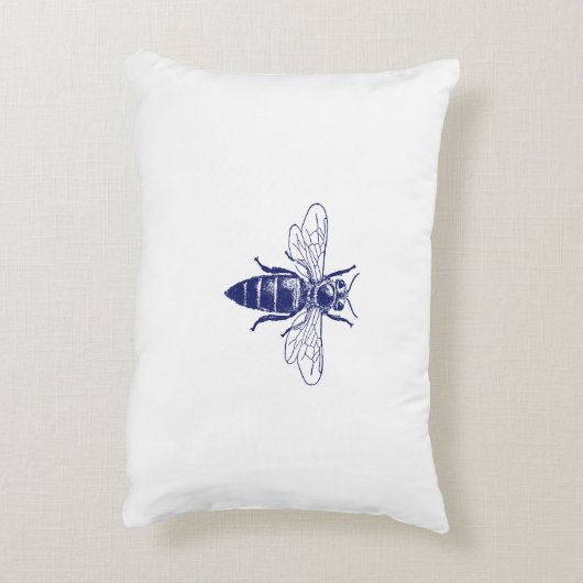 Koningin in Blauw Accent Kussen (Achterkant (Verticaal))