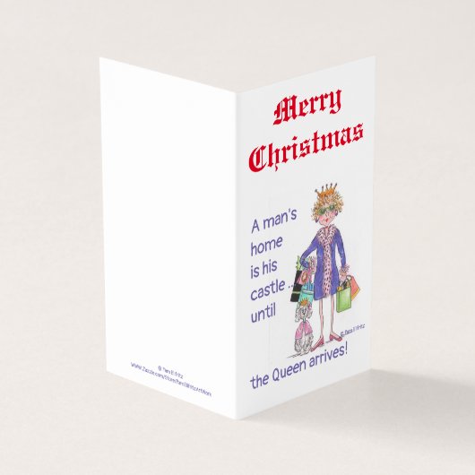 Koningin in blauw krijgt gelijke behandeling thuis kaart (Buitenkant)