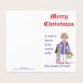 Koningin in blauw krijgt gelijke behandeling thuis kaart (Buitenkant ongevouwen)