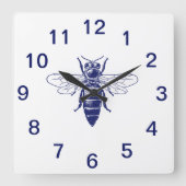  Koningin in Blauw Vierkante Klok (Voorkant)