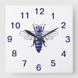  Koningin in Blauw Vierkante Klok