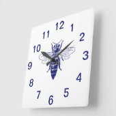 Koningin in Blauw Vierkante Klok (Hoek)