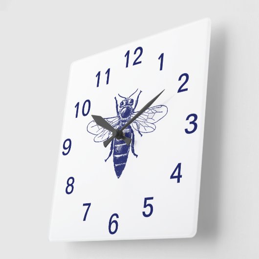  Koningin in Blauw Vierkante Klok (Hoek)