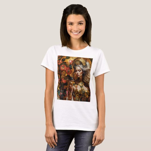 Koningin in goud t-shirt (Voorkant volledig)