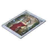 Koningin in rood met blauwe vogels notitieboek (Linkerzijde)