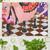 Koningin in teacup Tea Towel Theedoek (Gevouwen)