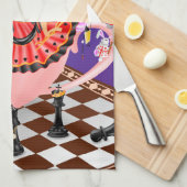 Koningin in teacup Tea Towel Theedoek (Quarter Fold)