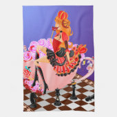 Koningin in teacup Tea Towel Theedoek (Verticaal)