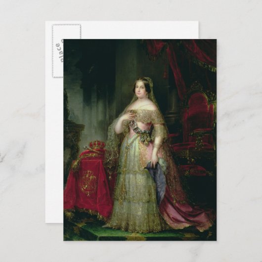 Koningin Isabella II van Spanje Briefkaart (Voorkant / Achterkant)