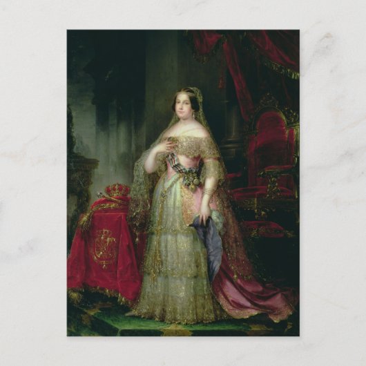 Koningin Isabella II van Spanje Briefkaart (Voorkant)