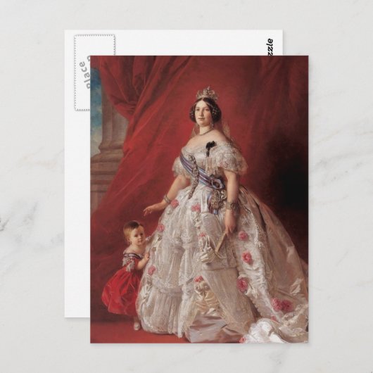 Koningin Isabella II van Spanje Briefkaart (Voorkant / Achterkant)