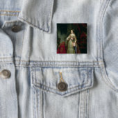 Koningin Isabella II van Spanje Vierkante Button 5,1 Cm (In situ)