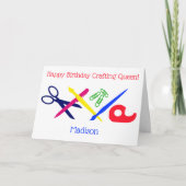 koningin, jouw naam, ambachtelijk gereedschap kaart (Voorkant)