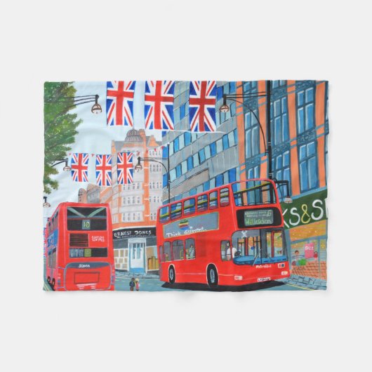 Koningin Jubileum Londen Fleece Deken (Voorkant (Horizontaal))