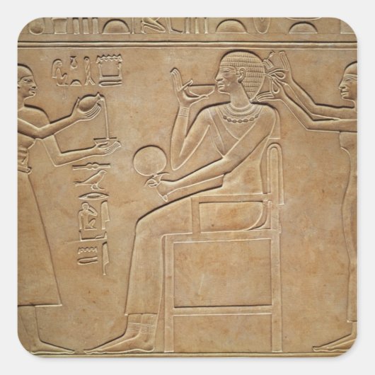 Koningin Kawit op haar toilet Vierkante Sticker (Voorkant)