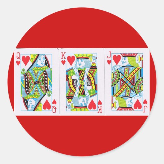 Koningin, Koning, Hartenbok Ronde Sticker (Voorkant)